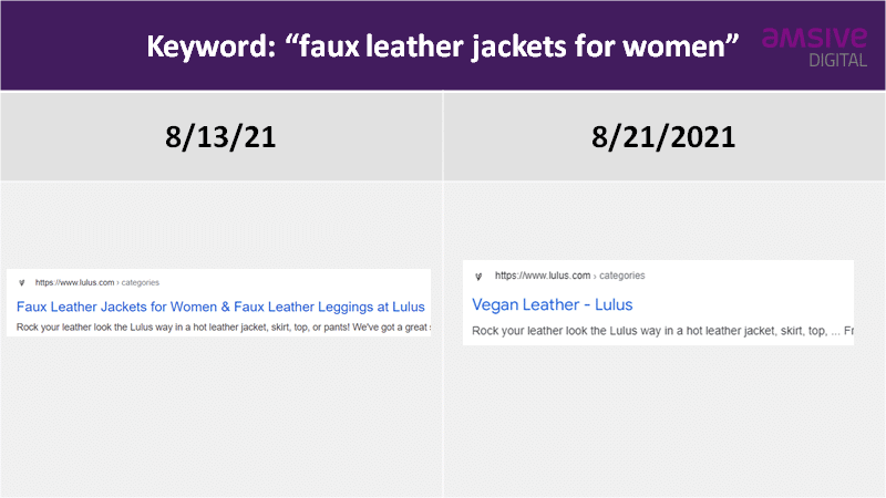 SEO title change for keyword: faux leather jackets for women